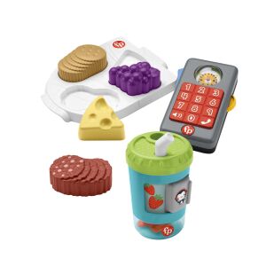 Set jucărie Fisher-Price Hello Role Play cu băutură, farfurie de gustări și telefon - Mattel