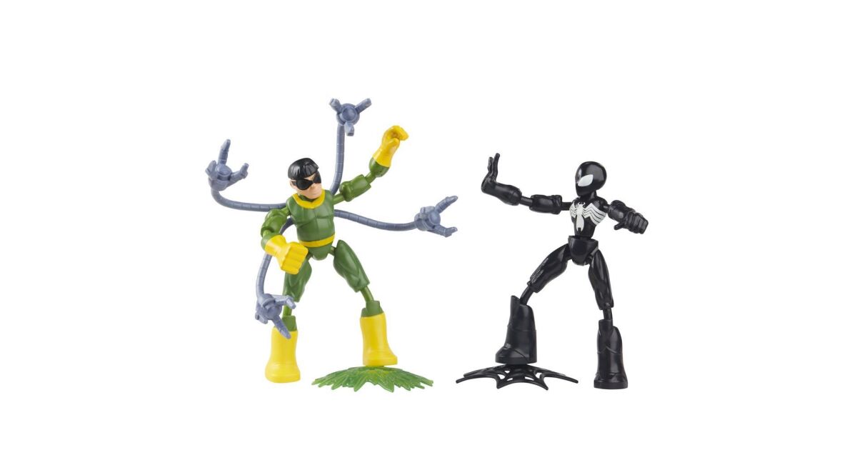 Hasbro Spider-Man Bend And Flex: Action Figure Black Suit Vs. Doc Ock (15 Cm) | Pieghevoli E Flessibili Con Accessori, Per Bambini - 5