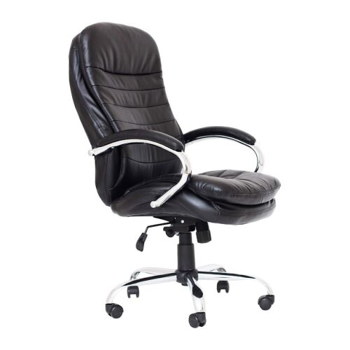Valencia V vezetői irodai szék, RONDI, ekológikus bőr, Anyfix mechanizmus, kárpitozott karfák, fekete 142063449