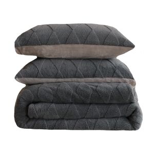 Sunflower Plüss Sötétszürke Ágyneműhuzat Garnitúra - 3 részes - Tartalmaz paplanhuzatot és párnahuzatokat - Ágynemű - ifjúsági és felnőtt