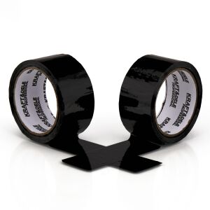 Bandă adezivă neagră Kraft&Dele, 48mm x 45m, pentru sigilarea cutiilor - Benzi adezive