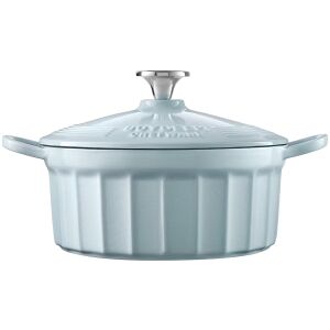 Cratita cu capac BUYDEEM CP521-WB, 2.9 l, Fonta emailata Albastru deschis 142064628 - Pfannen, Abendessen, Küchenmesser, Besteck-Sets und Töpfe