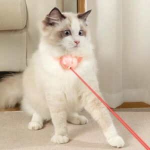 Interaktív macskanyakörv, automatikus töltéssel és lézermutatóval, ideális játékhoz és szórakozáshoz, ABS-ből készült, állítható méret, rózsaszín