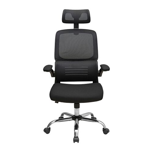 Ergonomischer Bürostuhl Skyline, RONDI, mit Rückenlehne aus Netzgewebe + Textil, Lendenwirbelstütze, Mechanismus M1 (Tilt), schwarz