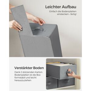 SONGMICS 4 Részes Fiókrendező Szett Galambszürke Összehajtható Ruhásszekrény Szervező 142071434 - Gardrób rendszerező