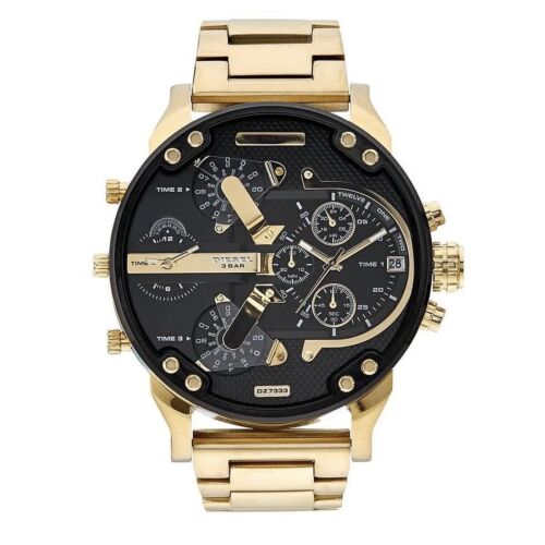 Złoty męski zegarek Diesel MR Daddy 2.0 DZ7333 z chronografem