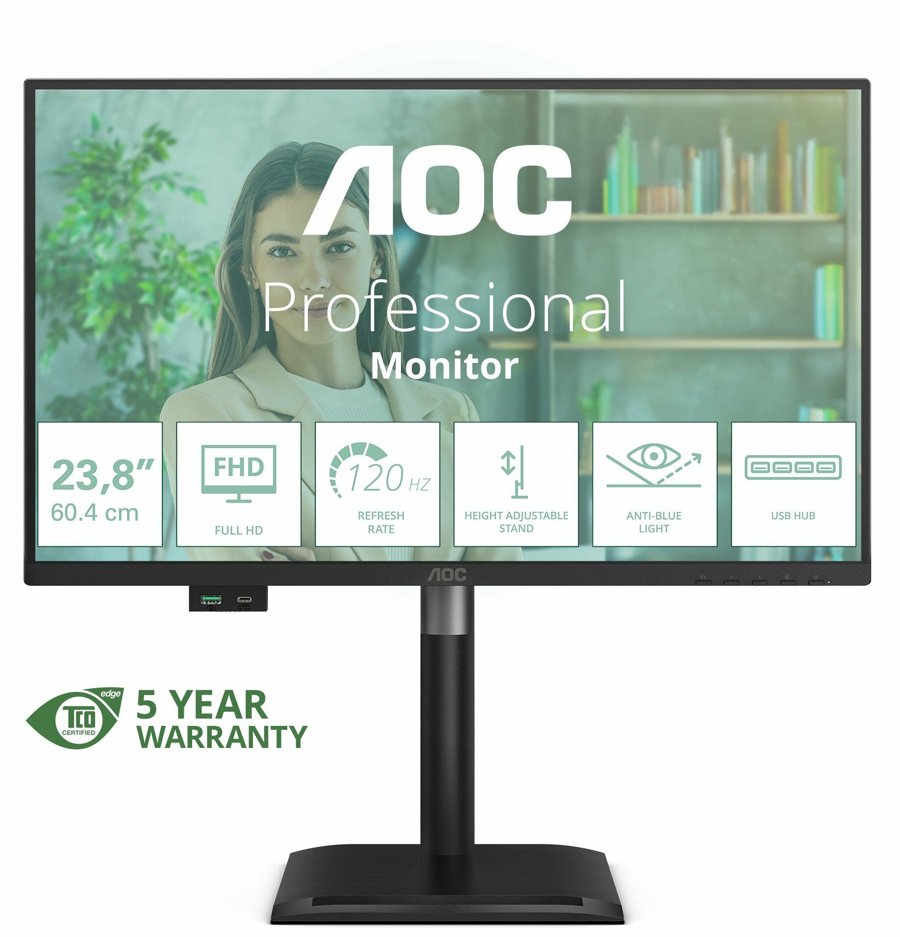 AOC 24P4U monitoare LCD 60,5 cm (23.8") 1920 x 1080 Pixel Full HD Negru (24P4U)