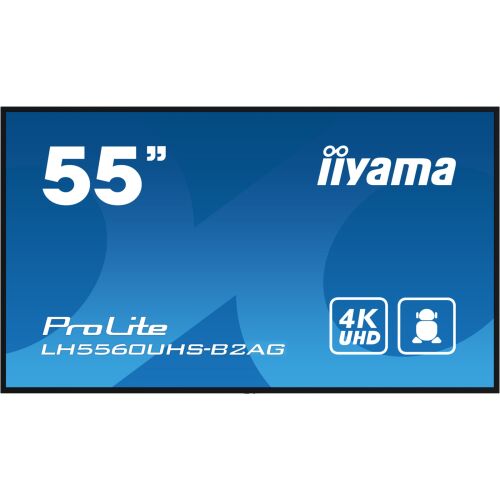 iiyama LH5560UHS-B2AG Digital Signage Display Stehende digitale Tafel 139,7 cm (55") LED Wi-Fi 500 cd/m² 4K Ultra HD Schwarz Eingebauter Prozessor Android 11 24/7 (LH5560UHS-B2AG) 142100215