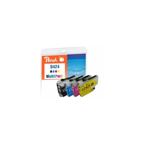 Peach PI500-389 tintapatron 4 db Eredeti Standard teljesítmény Fekete, Cián, Magenta, Sárga (PI500-389) 142100776