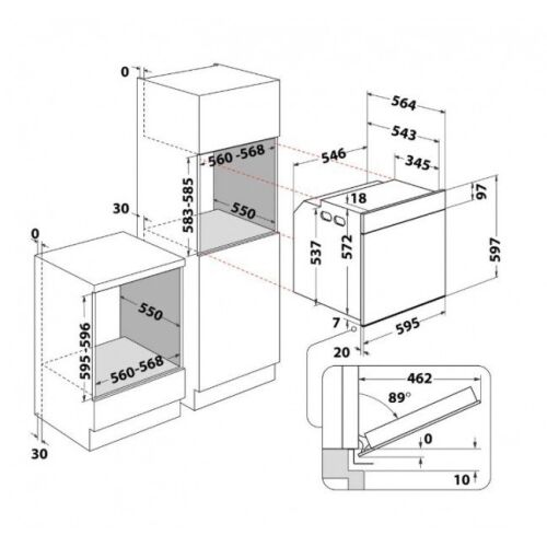 Whirlpool WOI4S8PM0SBA 73 L Fekete (WOI4S8PM0SBA) 142104943