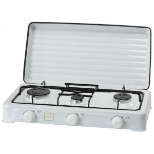 Stella STKGB-03 Hordozható 3 zónás Kemping gáz főzőlap - Fehér (STKGB-03)