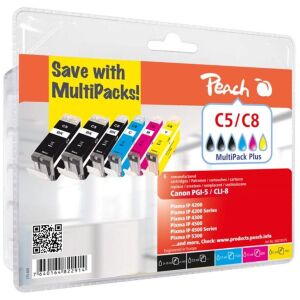 Peach 0F319175 tintapatron 1 db Fekete, Cián, Magenta, Fotó fekete, Sárga (PI100-245) 142108043 - Peach