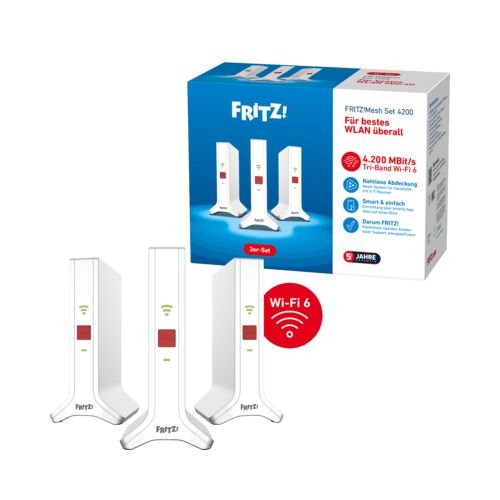 FRITZ!Repeater Mesh Set 4200 Amplificator rețea 4200 Mbit/s Roşu, Alb (20003107) 142109162