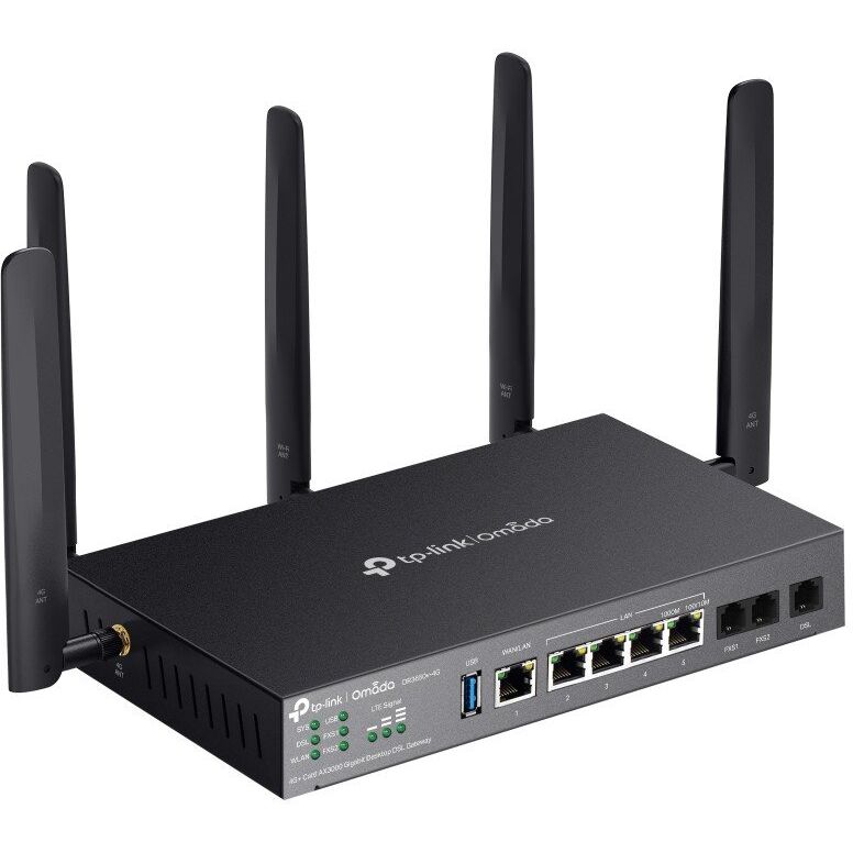 TP-Link Omada DR3650V-4G router wireless Gigabit Ethernet Bandă dublă (2.4 GHz/ 5 GHz) Negru (DR3650V-4G)