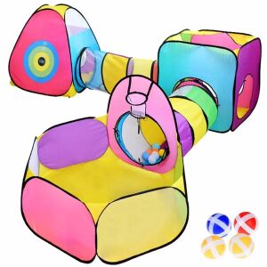 5 az 1-ben gyerek játéksátor- és alagútszett, 3 sátor, 2 alagút, 4,2 m
