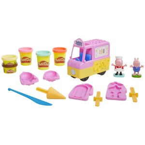 Play-Doh Peppa Pig fagylaltkészítő autó, 5 tégely gyurma, többszínű, 3+ év