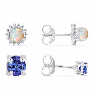 Ezüst Szett Tanzanittal és Etiópiai Opállal ( Fülbevaló ), Y60668 142124581 - Női kiegészítő
