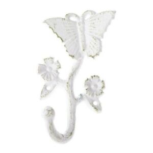 Fehér antikolt öntöttvas fogas,pillangós 13,2x3x7cm 142124639 - Dakls