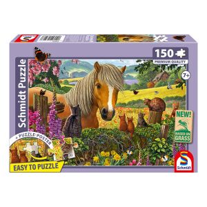 Kedves látogatók a lovak karámjánál 150 db-os kirakó 142126317 - Schmidt