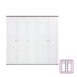 Szekrény, canyon fenyő/sonoma trüffel tölgy, TEINA SZF5D 142128158 - Hálószoba bútor