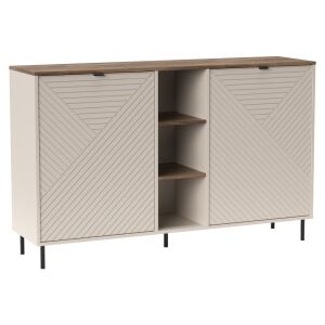 Komód polcokkal, kasmír/castello tölgy, EYCO 2D 142128188 - Nappali bútor