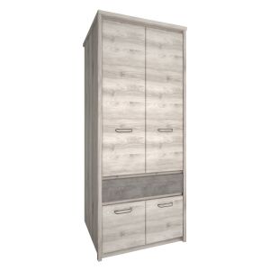 Szekrény 4D1S, nairobi gesztenye/onix, JESI NEW 142128260 - Hálószoba bútor