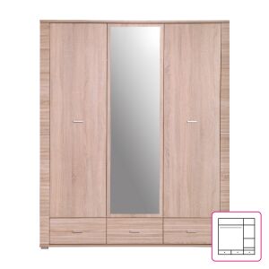 Tükrös szekrény typ 2, sonoma tölgy, GRAND 142129034 - Hálószoba bútor