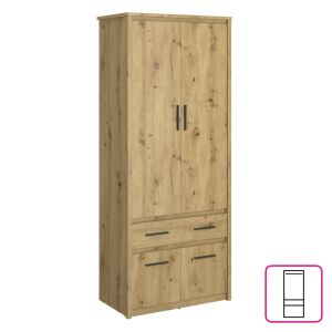 Szekrény 4D1S/50, artisan tölgy, AIRON 142129754 - Hálószoba bútor
