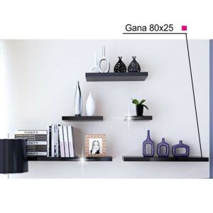 Polc, fekete fényes, 80x25, GANA FY 11044-4 142130183 - Előszoba bútor