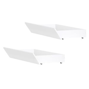 Fiókos konténer az ágy alá, 2 db-os szett, fehér, FLORENS 142132231 - Ágyneműtartó