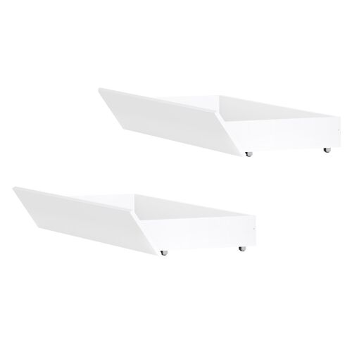 Fiókos konténer az ágy alá, 2 db-os szett, fehér, FLORENS 142132231