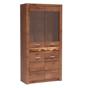 Vitrines szekrény, világos kőris, INFINITY I-03 142133347 - Vitrin