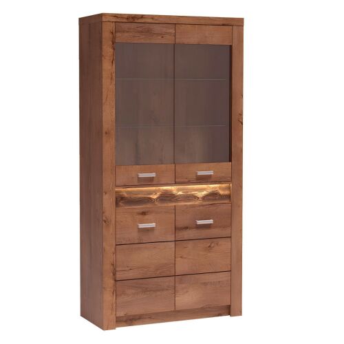 Vitrines szekrény, világos kőris, INFINITY I-03 142133347