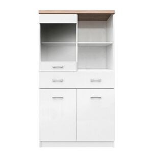 Vitrines szekrény 2D1W1S/80, fehér/tölgy sonoma, TOPTY TYP 02 142133403 - Vitrin