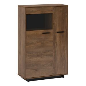 Komód/Vitrin, bolzano tölgy/fekete, balos, DELIS C1 142133929 - Vitrin