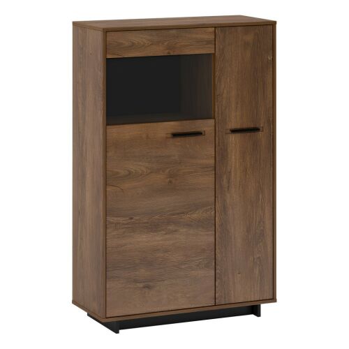 Komód/Vitrin, bolzano tölgy/fekete, balos, DELIS C1 142133929