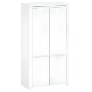 Szekrény 4D, fehér fényes, LINDY 142133930 - Hálószoba bútor