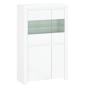 Vitrin 2D2W, fehér fényes, LINDY 142133980 - Vitrin