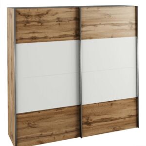 Szekrény tolóajtóval, tölgy wotan/fehér, GABRIELA NEW 142134164 - Hálószoba bútor
