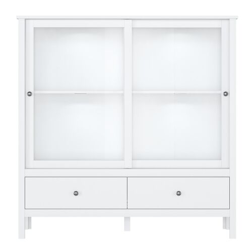 Alacsony vitrin 2W2S, fehér, OLJE 142134231