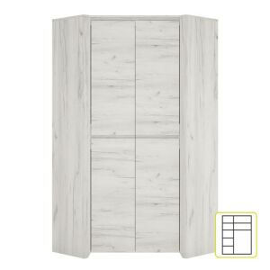 sarokszekrény typ 21, fehér craft, ANGEL 142136348 - Hálószoba bútor