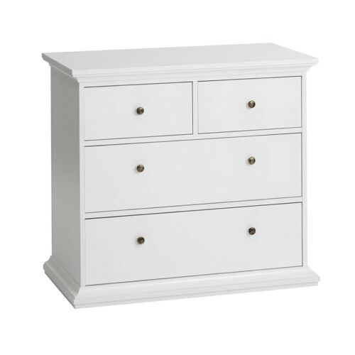 Komód, DTD fóliázott/MDF festett, fehér, PARIS 76716