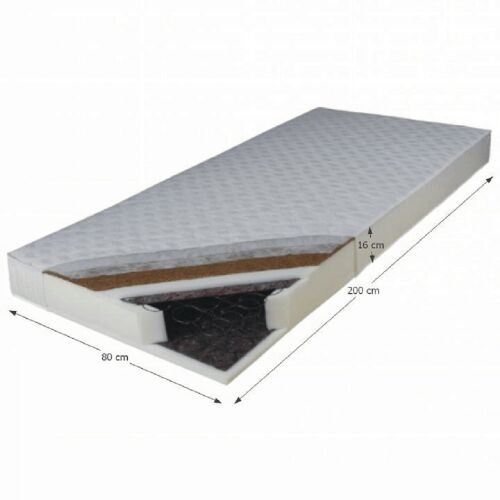 Rugós matrac KOKOS MEDIUM 80x200 cm keresztmetszeti nézet a rétegeket mutatva - Rugós matrac