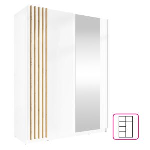 Szekrény, 2D-150, fehér/artisan tölgy, BAJADERO TYP 1 142138300 - Hálószoba bútor