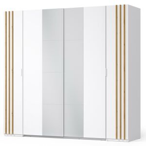 Szekrény, 2D, fehér/artisan tölgy, FLORENS 142138301 - Hálószoba bútor