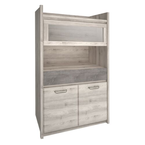 Alacsony vitrin 2D1W1S, nairobi gesztenye/onix, JESI NEW 142138433