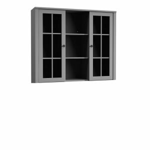 Komód ráépítés W2D, vitrin, szürke, PROVANCE 142138546 - Vitrin