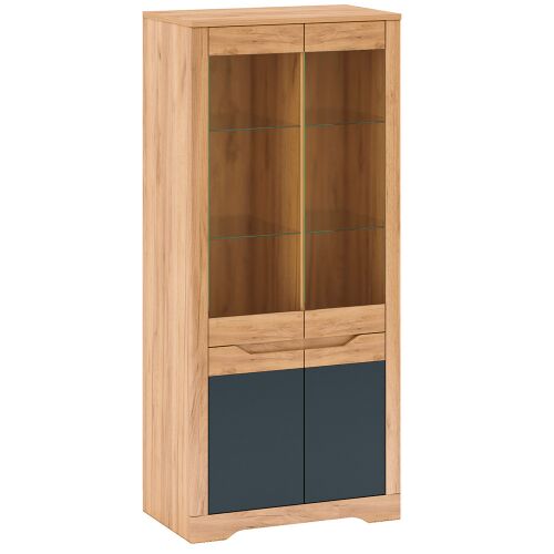 Vitrin H, tölgy craft arany/grafit szürke, FIDEL 142138612