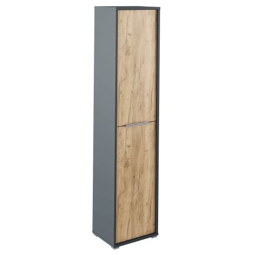 Magas szekrény polcokkal, grafit/tölgyfa artisan, RIOMA NEW TYP 06 142138783