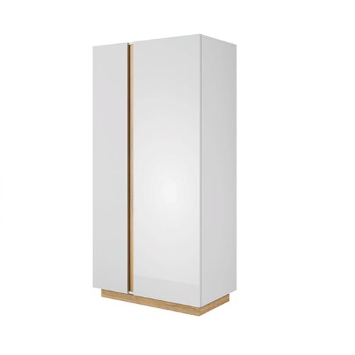 Szekrény, fehér/tölgy grandson/magasfényű fehér, CITY 142138949